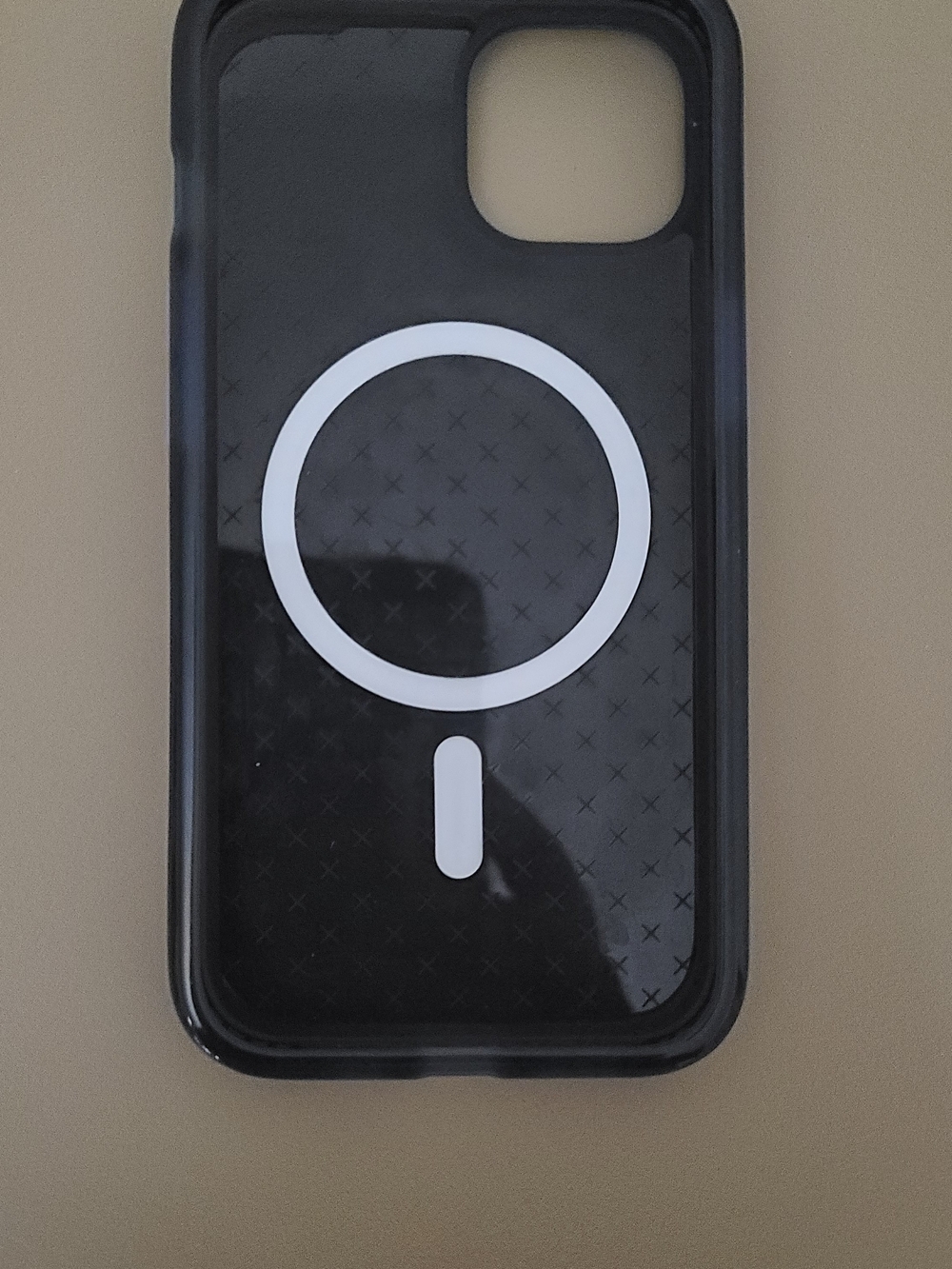 MagSafe-Compatible Iphone12  Black Phone Case with White Ring